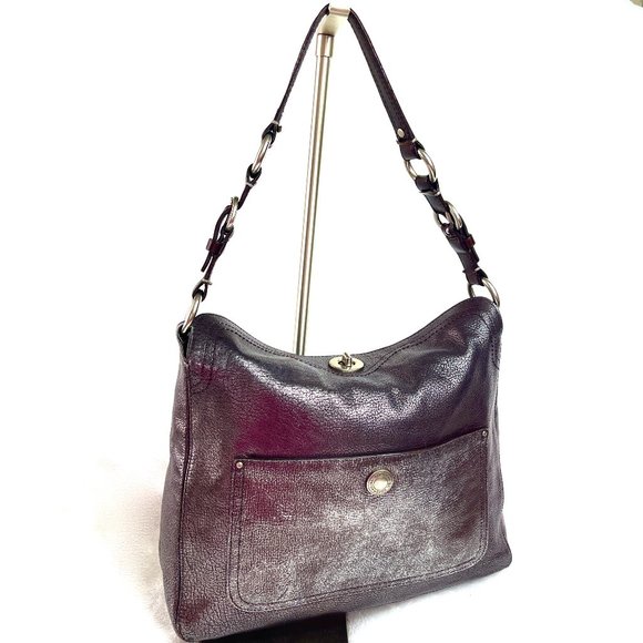 Coach Metallic Gray Shoulder Bag - Picture 3 of 15